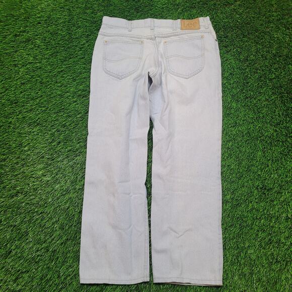 VTG 90s Lee Jeans Mens 34x28 Straight Leg Mid Rise Zipper Pockets Relaxed Fit - Picture 7 of 11